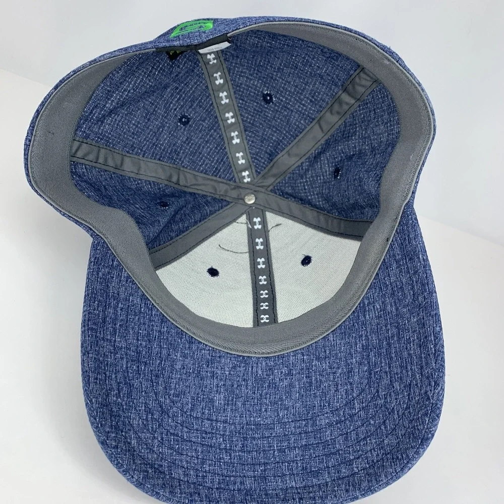 Under Armour Golf Hat LG / XL Fitted Stretch Heather Blue Green Soft Light Cap